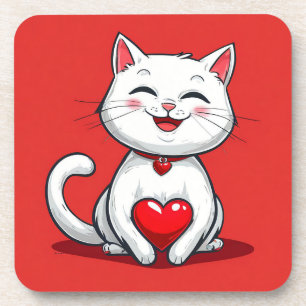 Porta-copo Gato de desenho animado fofo apaixonado