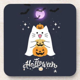 Porta-copo Gato de Halloween ao Luar – Noite Assustadora e Do