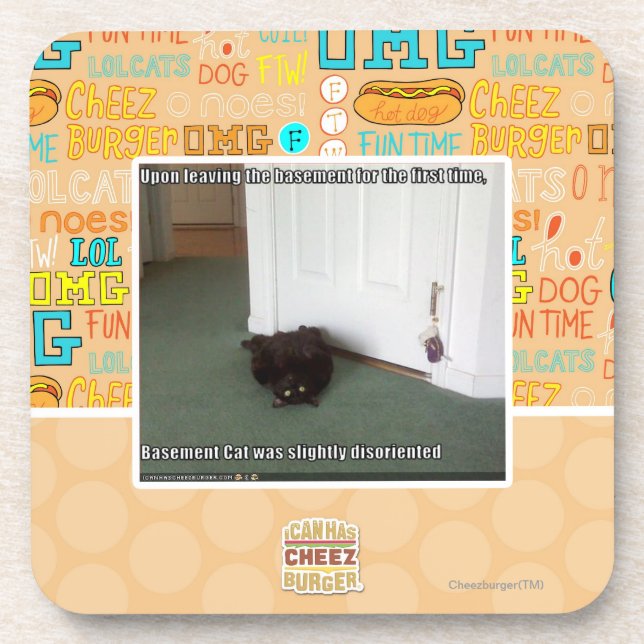 Porta-copo Gato do porão, desorientado leve (Frente)