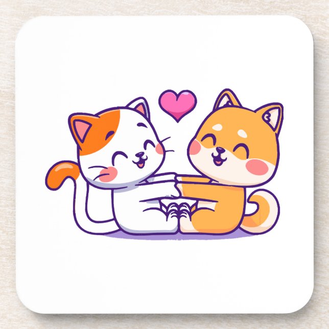 Porta-copo Gato E Shiba Inu (Frente)