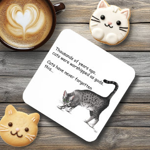 Porta-copo Gato Egípcio Mau Cinza Caprichoso Humorístico