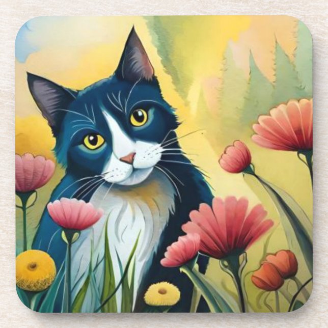 Porta-copo Gato FLoral (Frente)
