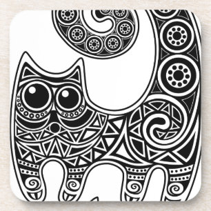 Porta-copo Gato Floral