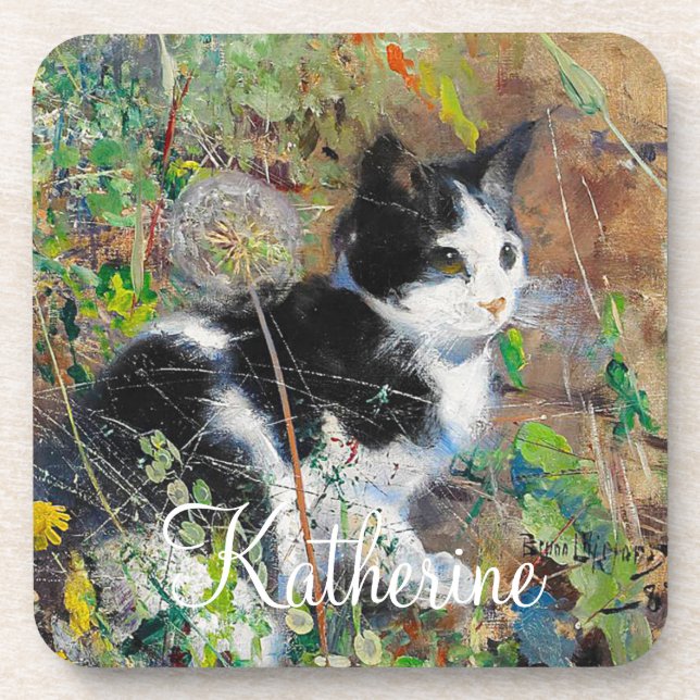 Porta-copo Gato na Flor (Frente)