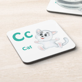 Porta-copo Gato personalizado ABC: Letra C - Adicione seu Nom