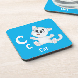 Porta-copo Gato personalize ABC: Letra C - Adicione seu Nome
