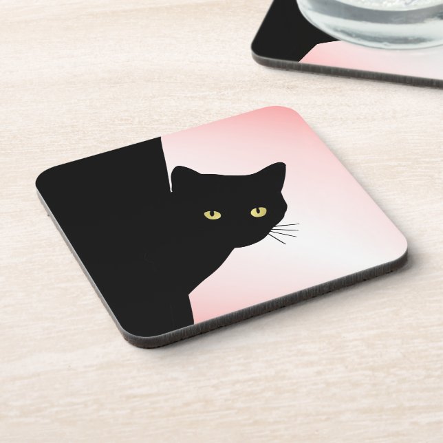 Porta-copo Gato Preto Astuto Rosa (Left Side)