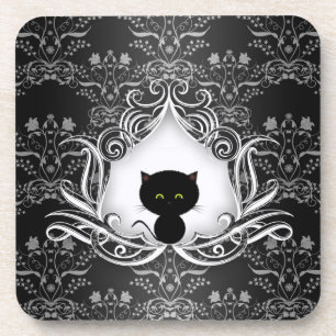 Porta-copo Gato preto bonito em Damasco