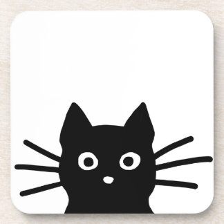 Porta-copo Gato Preto Curioso com Suspiros Longos| Gatinho Le