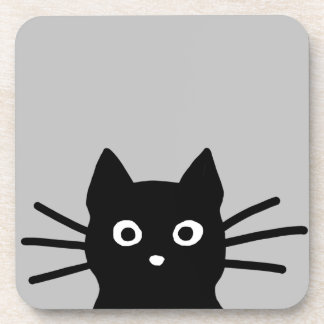 Porta-copo Gato Preto Curioso De Peeking| Arte Animal Engraça