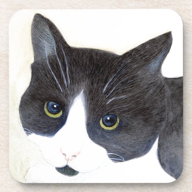 Porta-copo Gato Preto e Branco (Frente)