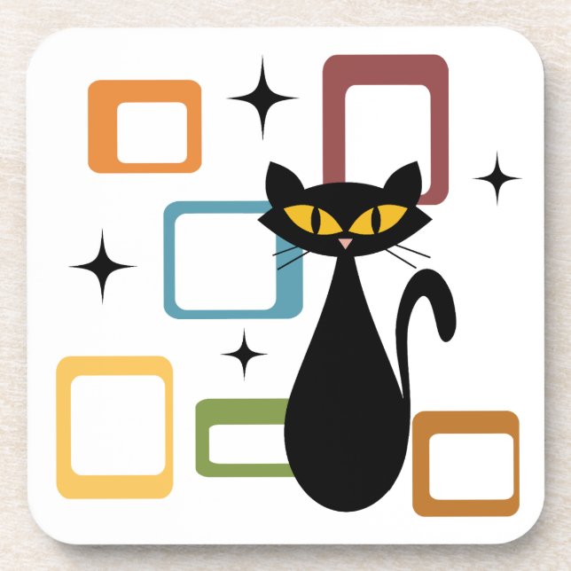 Porta-copo gato preto meio século (Frente)