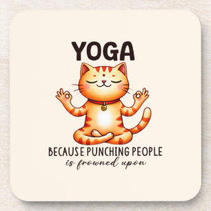 Porta-copo Gato Yoga Pose - Ioga Engraçada