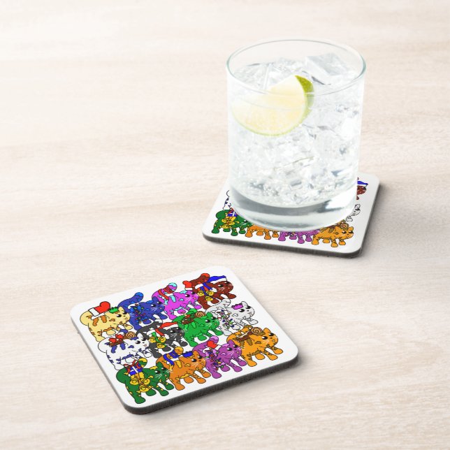 Porta-copo Gatos de Natal Festivos Jolly Meowy (Lado Direito)