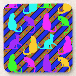 Porta-copo Gatos e polkadots Coloridos