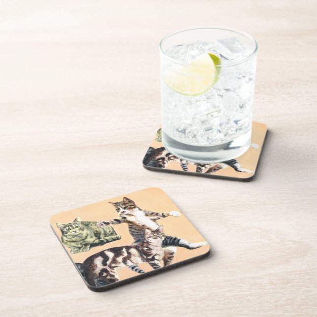 Porta-copo Gatos indo jogar (Lado Direito)