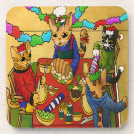 Porta-copo Gatos Jantes de Natal Britânicos