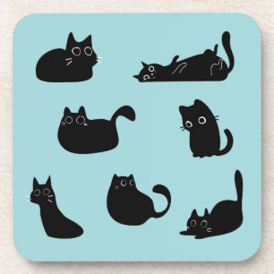 Porta-copo Gatos Negros Engraçados