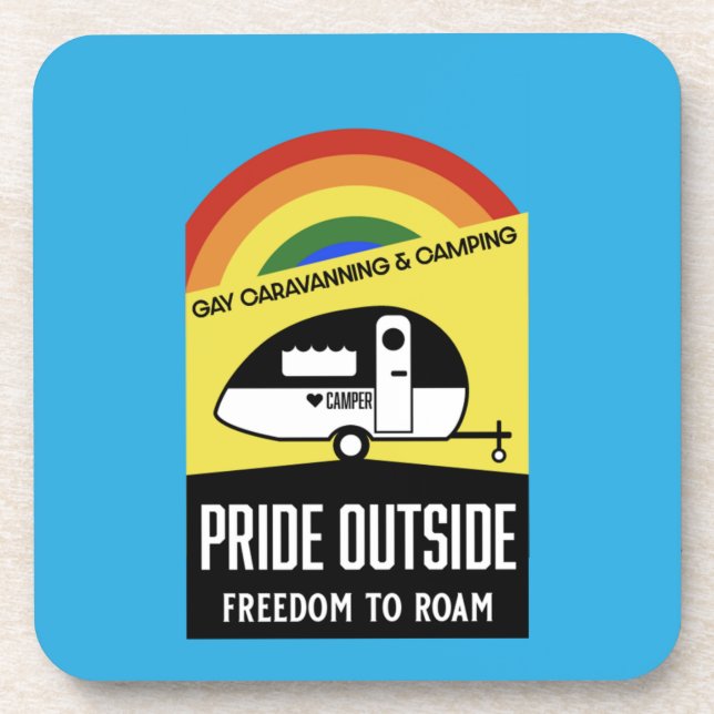 Porta-copo Gay caravana acampando T-Shirt (Frente)
