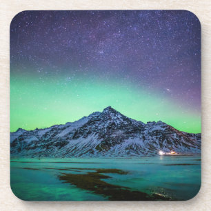 Porta-copo Gelo e neve Aurora Borealis Via Látea Islândia