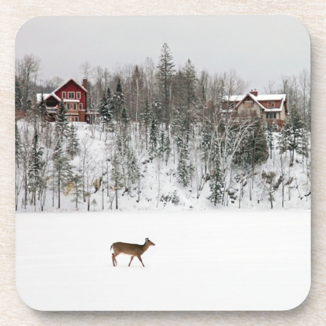 Porta-copo Gelo e neve | Veado em Snow Quebec, Canadá (Frente)