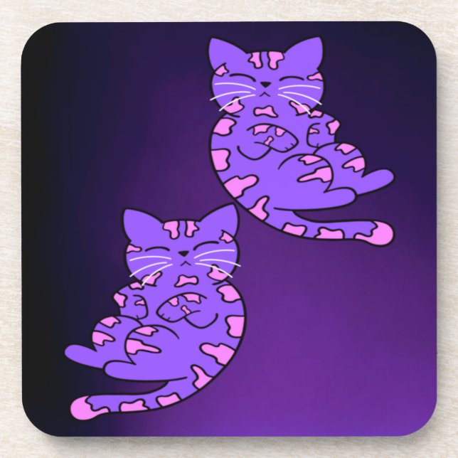 Porta-copo Gêmeos de Kitten Roxo 2 (Frente)