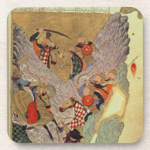 Porta-copo Genghis Khan (c.1162-1227) que luta os chineses