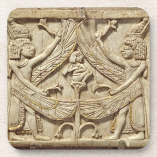 Porta-copo Gênios voados, período Assyrian, c.750 BC (marfi