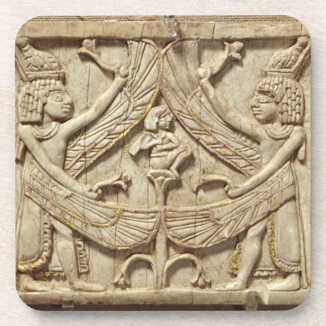 Porta-copo Gênios voados, período Assyrian, c.750 BC (marfim) (Frente)