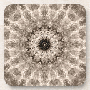 Porta-copo geométrica, bege, marrom, mandalas