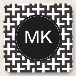 Porta-copo Geométrico preto e branco