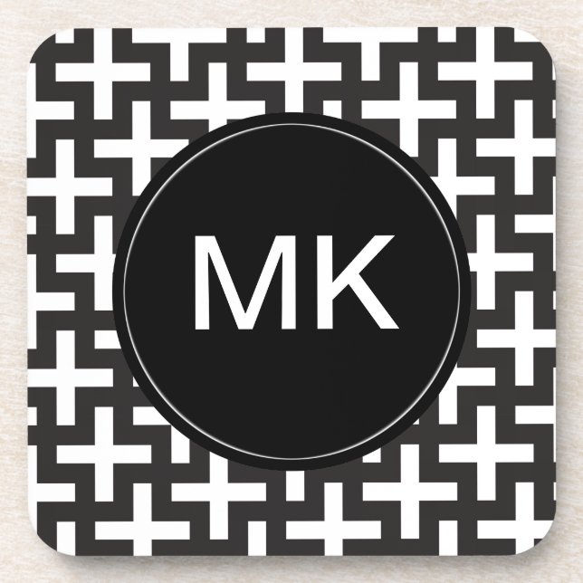 Porta-copo Geométrico preto e branco (Frente)