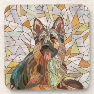 Porta-copo German shepherd - Arte Mosaica