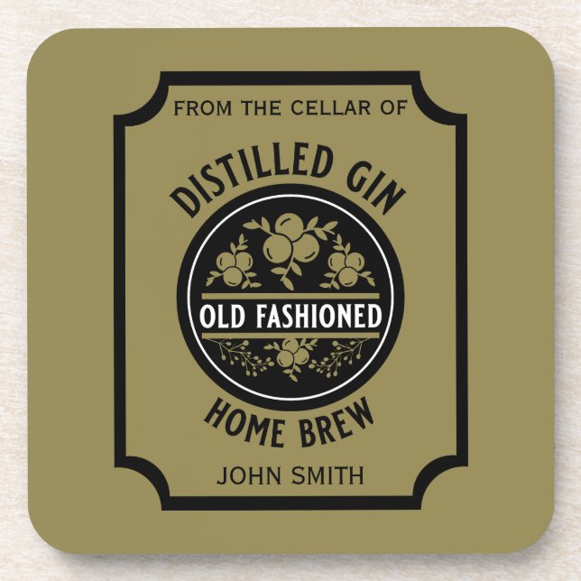 Porta-copo Gin Botão Personalizado (Frente)