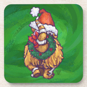 Porta-copo Ginger Cat Christmas on Green