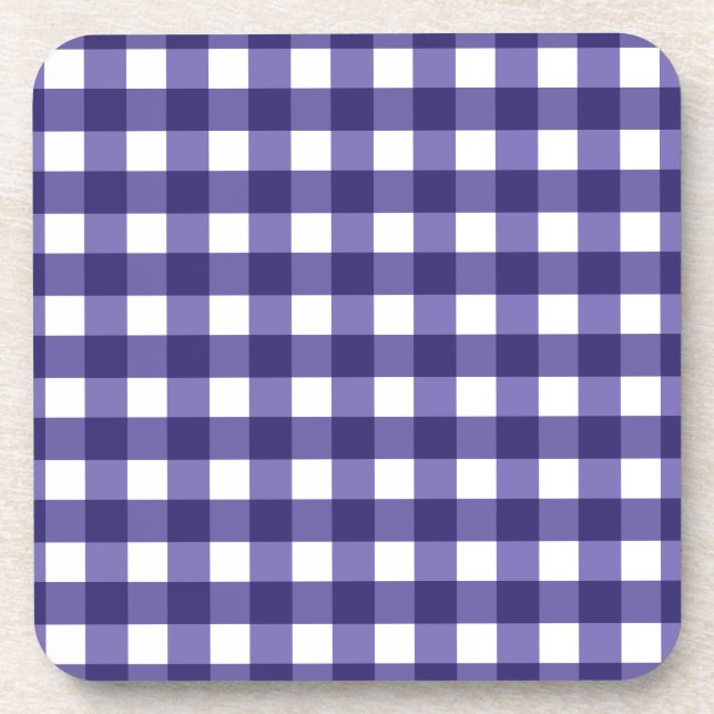 Porta-copo Gingham azul marinho (Frente)