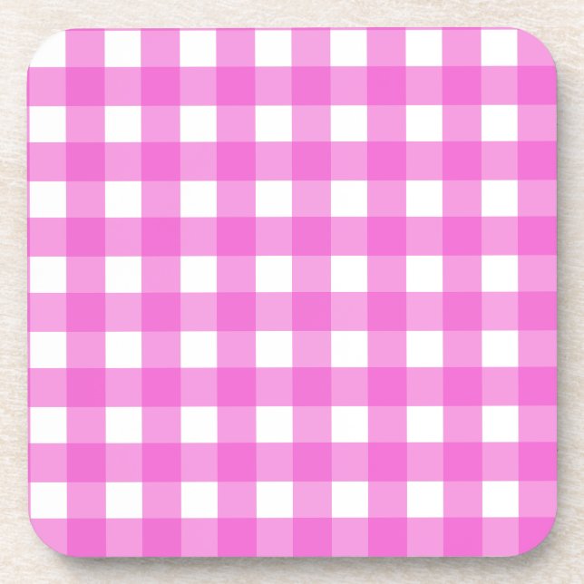 Porta-copo Gingham rosa (Frente)