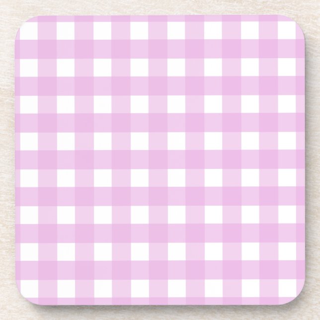 Porta-copo Gingham rosa pálido (Frente)