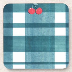 Porta-copo Gingham verde