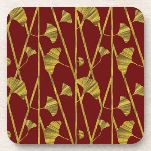 Porta-copo ginkgo dourado