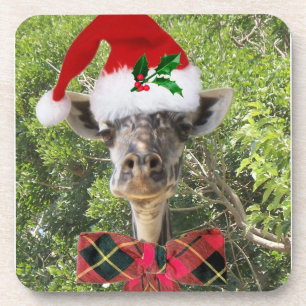 Porta-copo Girafa do papai noel