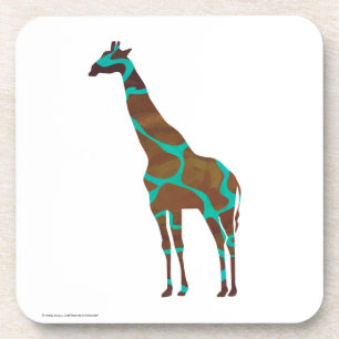 Porta-copo Giraffe Brown e Teal Impressão