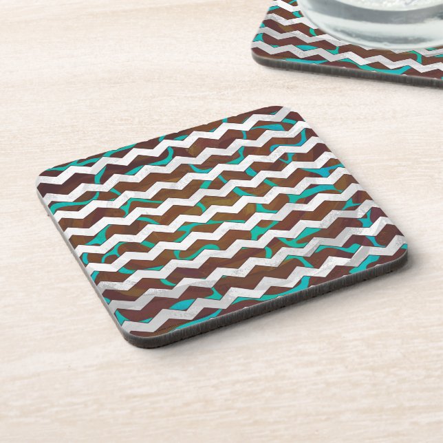 Porta-copo Giraffe Brown e Teal Impressão (Left Side)