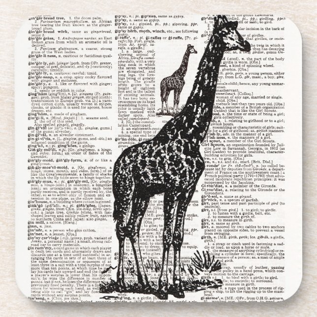 Porta-copo Giraffe Dictionary Art (Frente)