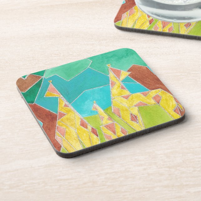 Porta-copo Giraffe Family Original Abstract Art (Left Side)