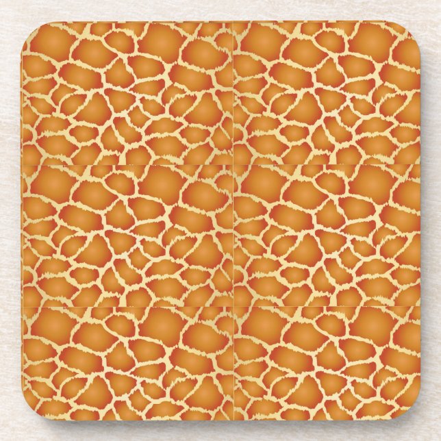Porta-copo Giraffe Textura castanha de Ouro de pele (Frente)