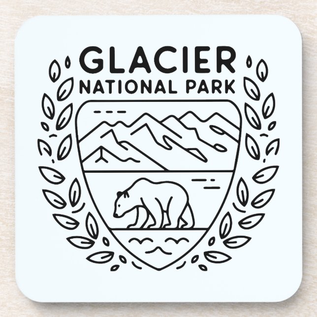 Porta-copo Glaciar National Park Bear Emblem (Frente)