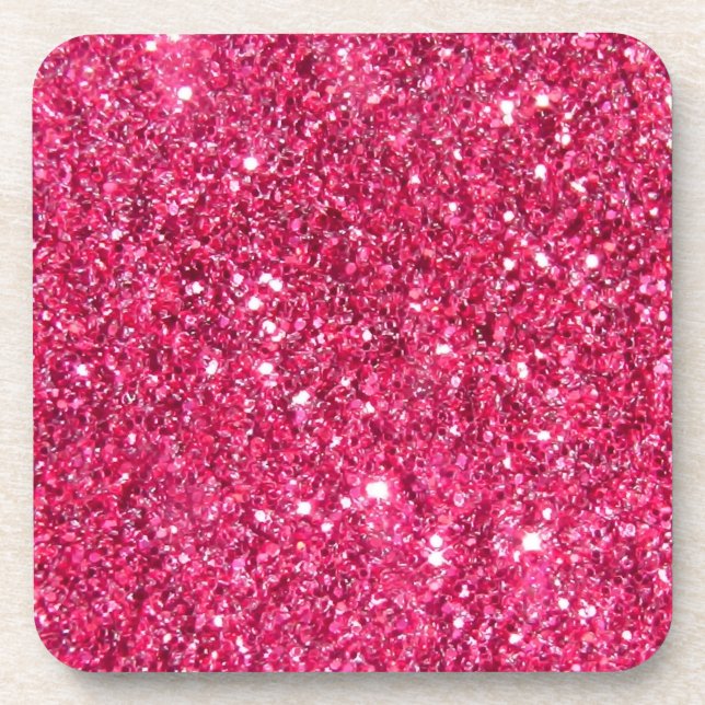 Porta-copo Glamour Hot Pink Glitter Print (Frente)