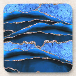 PORTA-COPO GLAPE DE GELO DOURADO DE AGATO VERDE AZUL