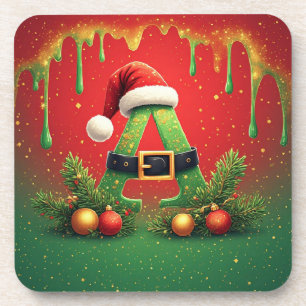 Porta-copo Glitter Dourado A Para Natal Familiar
